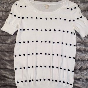 J. Crew short sleeved Pom Pom top.